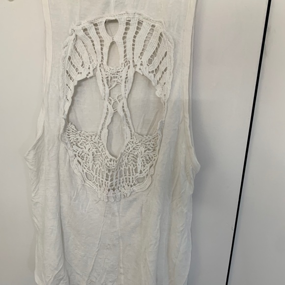 Nollie White Tank Top With Crochet Skull on Back - Picture 8 of 9